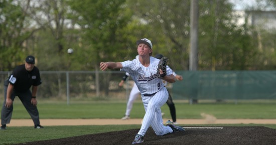 Photo Credit: Terry Douglass - Brock Cushing throws a pitch Friday vs Fremont at Ashley Park in a 8-0 district semi-final victory