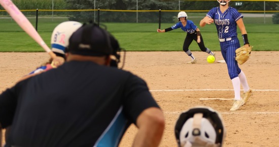St. Paul's Brooklyn Heater pitches during Thursday's home game against O'Neill. Photo by Josh Salmon, Central Nebraska Today.