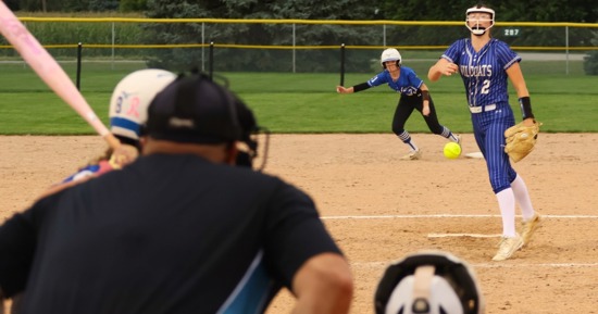 St. Paul's Brooklyn Heater pitches during Thursday's home game against O'Neill. Photo by Josh Salmon, Central Nebraska Today.